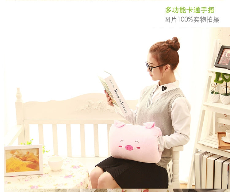 Lovely Gray Cat Kitten Panda Frog Strawberry Pig Cute Animal Soft Stuffed Plush Toy Hand Warm Girl Boy Birthday Christmas Gift