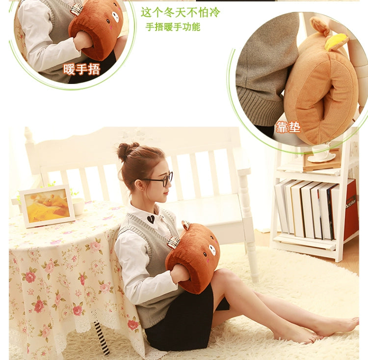 Lovely Gray Cat Kitten Panda Frog Strawberry Pig Cute Animal Soft Stuffed Plush Toy Hand Warm Girl Boy Birthday Christmas Gift