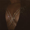 Luxury Cross Chest Chain Shiny Rhinestones Body Chain Jewelry
