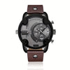 Large Dial Men's Watch - Wrist Watches with Fashion Casual Design, PU Leather Strap, Date Function, Ideal Gift for Him