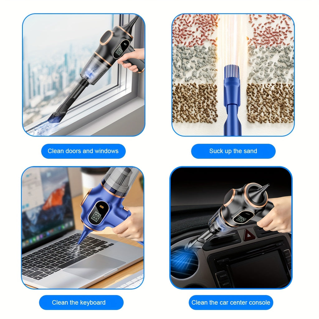 4000mAh High-Power Portable Vacuum Cleaner - Strong 45W Suction, 3.5Pa Pressure, USB Rechargeable, Lightweight, Cordless, Multi-Surface Cleaning for Household, Automotive, Office - Ideal for Quick Cleanups and Pet Owners