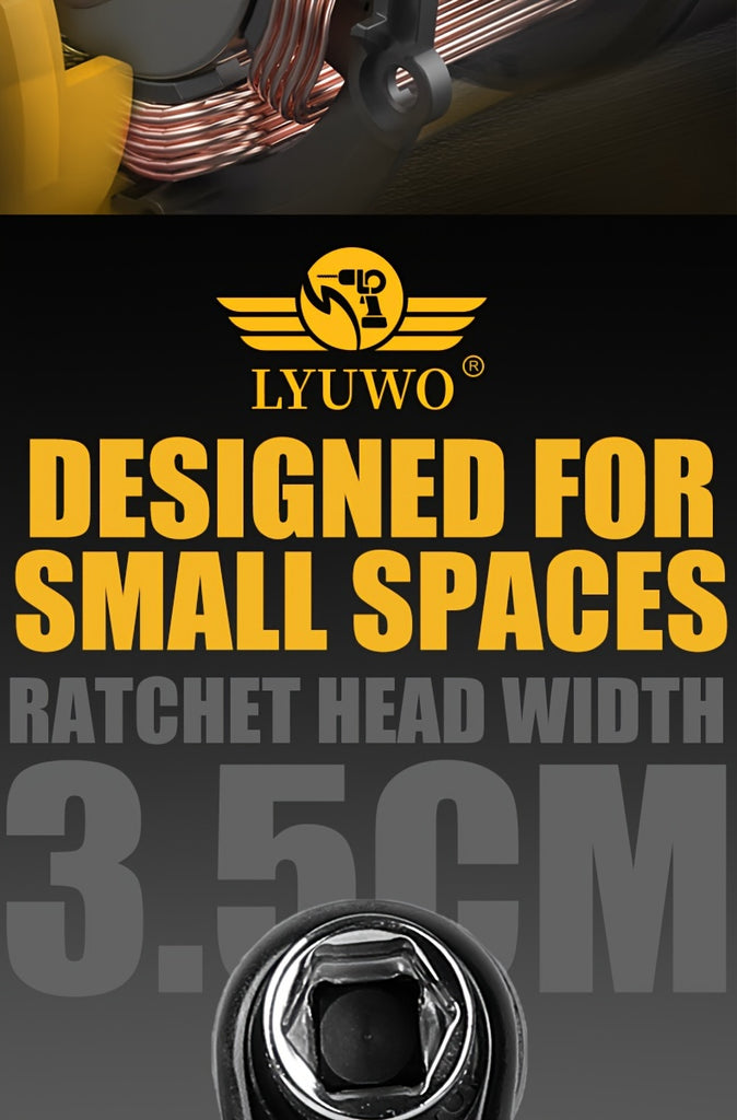 LYUWO 1 Set 12V Cordless Electric Wrench, 45NM 3/8'' Ratchet Illuminated Remove Screws & Nuts Automotive Repair Tool, Right Angle Wrench, Power Tools