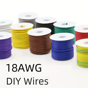 1 Set 65.6 Feet Ultra Flexible 18 AWG 18 Gauge Silicone Wire Spool with 150 Strands of Tinned Copper Wire, High Temp 200°C 300V Stranded Electrical Wire for Electric DIY, Automotive, Home, and Power Wiring Kits