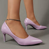 Women's Solid Color Stiletto Heels, Elegant Pointed Toe Work Pumps, Lightweight Dress Pumps