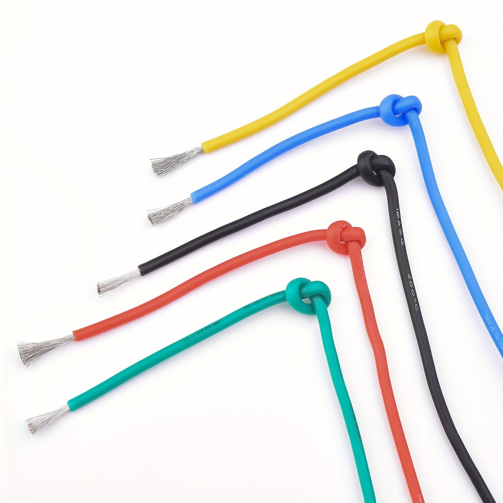 1 Set 65.6 Feet Ultra Flexible 18 AWG 18 Gauge Silicone Wire Spool with 150 Strands of Tinned Copper Wire, High Temp 200°C 300V Stranded Electrical Wire for Electric DIY, Automotive, Home, and Power Wiring Kits