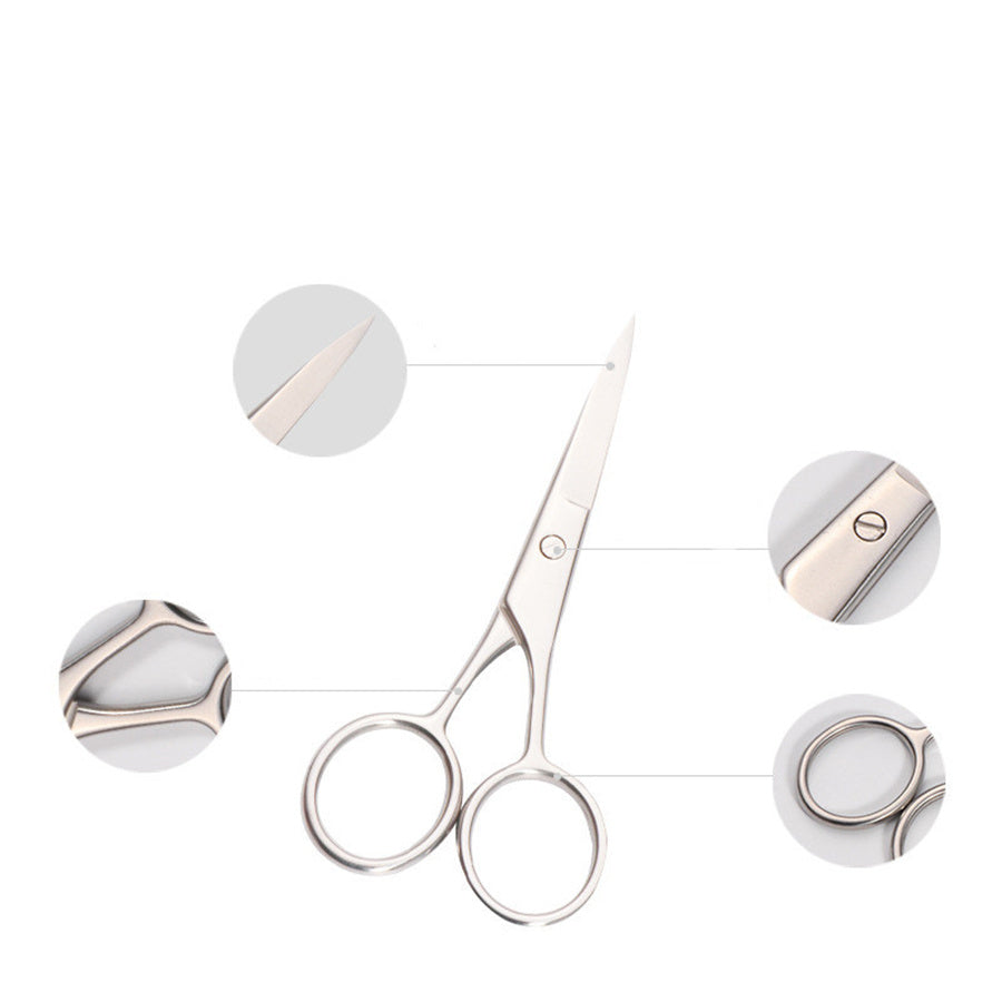 1Pcs Beard Clipper Stainless Steel Eyebrow Nose Hair Scissors Tool Grooming Christmas Gift