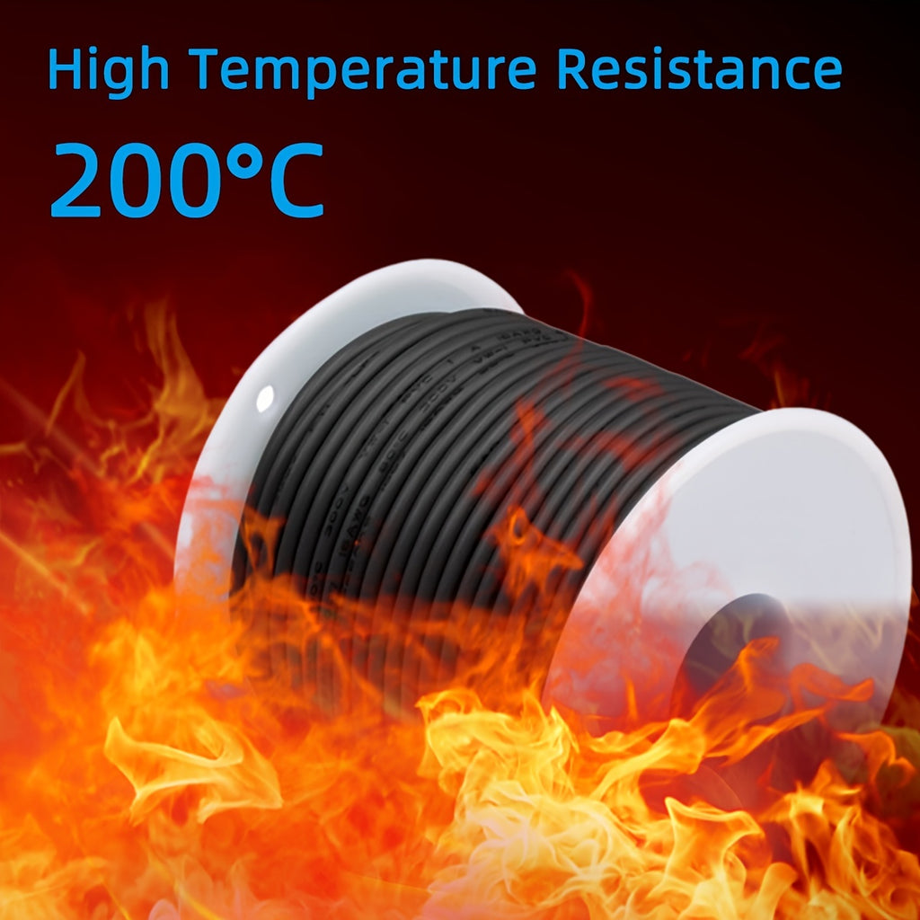 1 Set 65.6 Feet Ultra Flexible 18 AWG 18 Gauge Silicone Wire Spool with 150 Strands of Tinned Copper Wire, High Temp 200°C 300V Stranded Electrical Wire for Electric DIY, Automotive, Home, and Power Wiring Kits