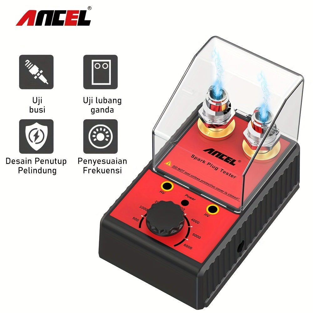 ANCEL SP02 Car Spark Plug Tester Ignition Analyzer Auto Adjustable Double Hole Detector 0-6000RPM 110V 220V Automotive Diagnostic Tool For 12V Motorcycle Gasoline Vehicles Accessories