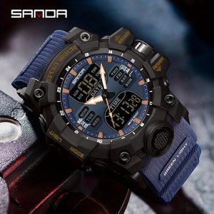 Stylish SANDA Waterproof Multi-Functional Watch for Men - Wrist Watches with Date Display, Alarm, Stopwatch, and LED Light - Perfect for Outdoor Activities