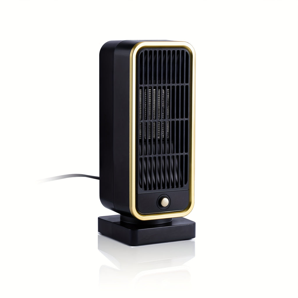 Quiet 500W Ceramic Electric Space Heater, Square Shape, 110-130V US Plug, No Energy Efficiency Rating, Tip-over Protection, Portable Heating Equipment for Bedroom, Living Room, Office