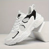 Men's Breathable Mesh Chunky Sneakers - White & Teal Casual Sneakers with EVA Sole, Lace-Up Design for All Seasons