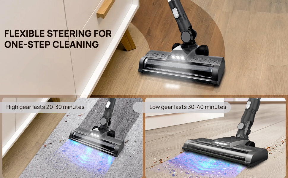 Pet Friendly-Cordless Vacuum Cleaners,6-in-1 Stick Vacuum Up to 40 Mins Runtime,30Kpa for Home/Carpet/Hardwood Floor/Pet Hair