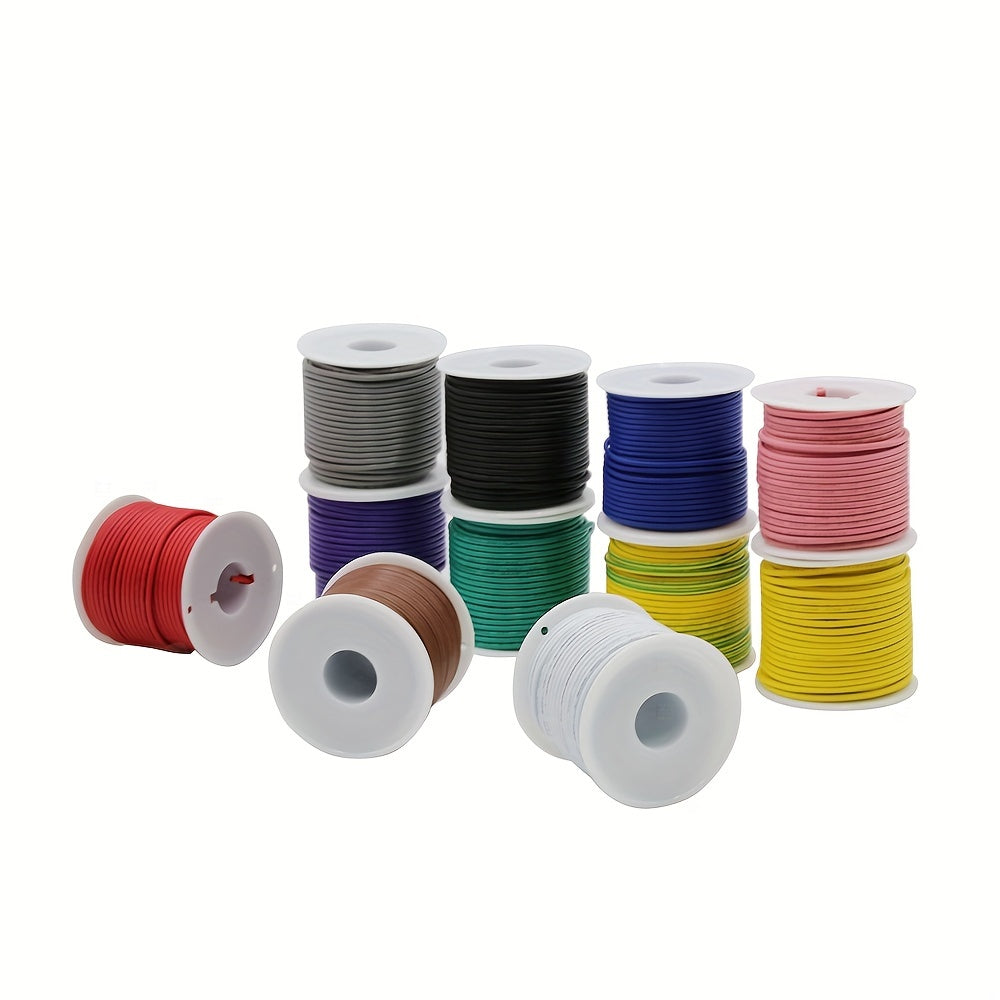 1 Set 65.6 Feet Ultra Flexible 18 AWG 18 Gauge Silicone Wire Spool with 150 Strands of Tinned Copper Wire, High Temp 200°C 300V Stranded Electrical Wire for Electric DIY, Automotive, Home, and Power Wiring Kits