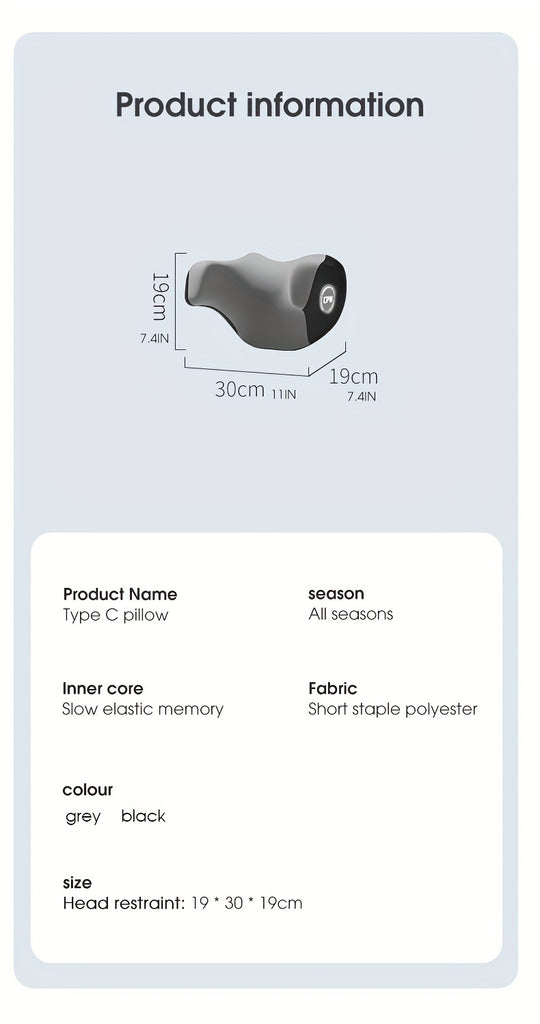 [CHEGES Car Headrest] CHEGES High-grade Memory Foam Car Headrest | Polyester Car Neck Pillow for Four Seasons General Car Automotive Supplies Accessories