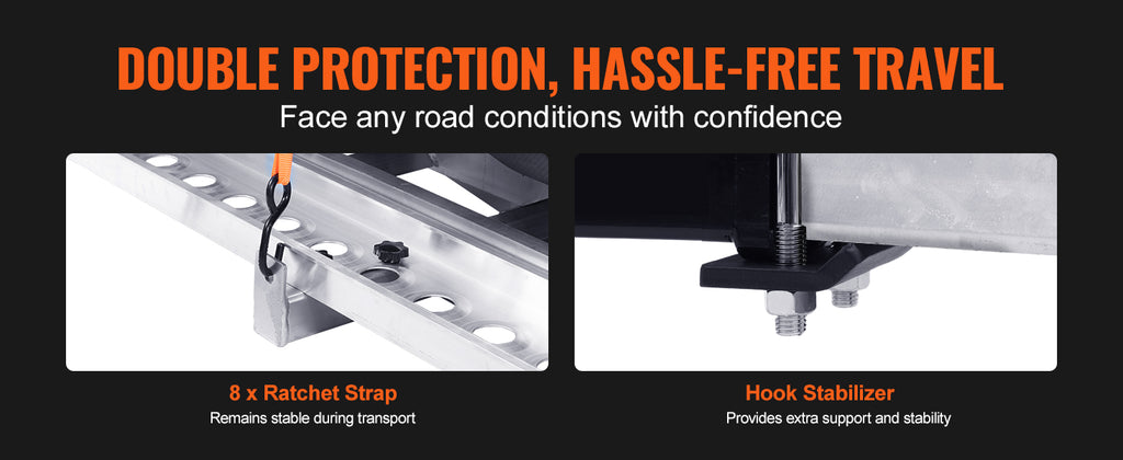 SucceBuy Motorcycle Carrier 2-Bike 600 LBS Aluminum Loading Ramp Scooter Dirt Bike Trailer Hauler for Car Truck with 2" Receiver