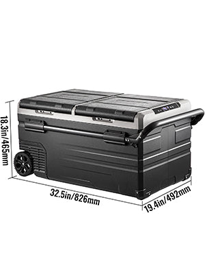 SucceBuy 75L 95L Small Car Fridge Portable Mini Dual Storage Zone Refrigerator Compressor Truck Freezer Cooler for Home Use