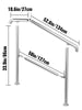 SucceBuy 3-5 Step Railing Stainless Steel Transitional Handrail Fit For Level Surface Adjustable Stair Railing Safely Downstairs