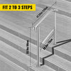 SucceBuy 3-5 Step Railing Stainless Steel Transitional Handrail Fit For Level Surface Adjustable Stair Railing Safely Downstairs