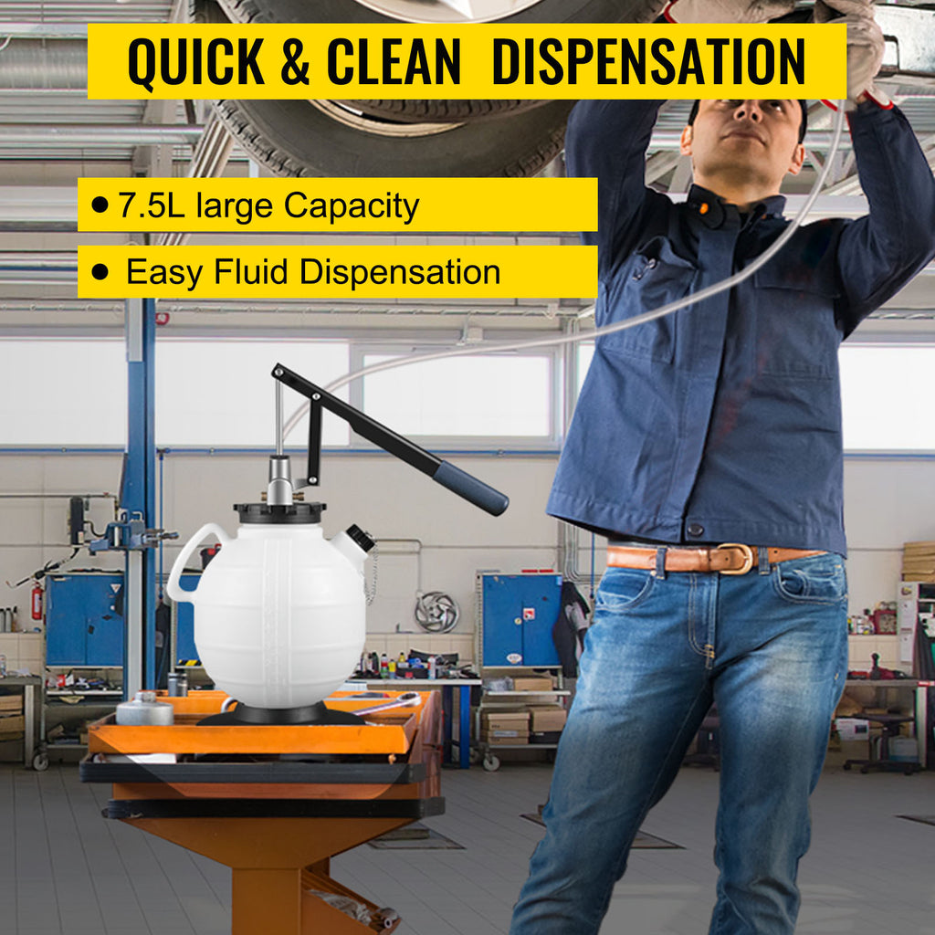 SucceBuy Transmission Fluid Pump ATF Fluid Transfer Filler 7.5L with Control Valve & 15 Common Adapters Kit for Oil Replacement