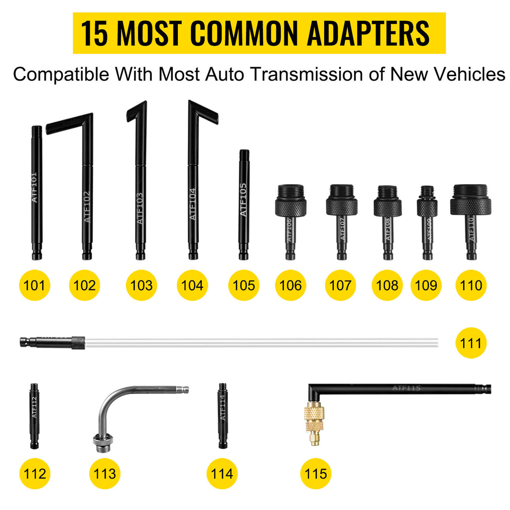 SucceBuy Transmission Fluid Pump ATF Fluid Transfer Filler 7.5L with Control Valve & 15 Common Adapters Kit for Oil Replacement