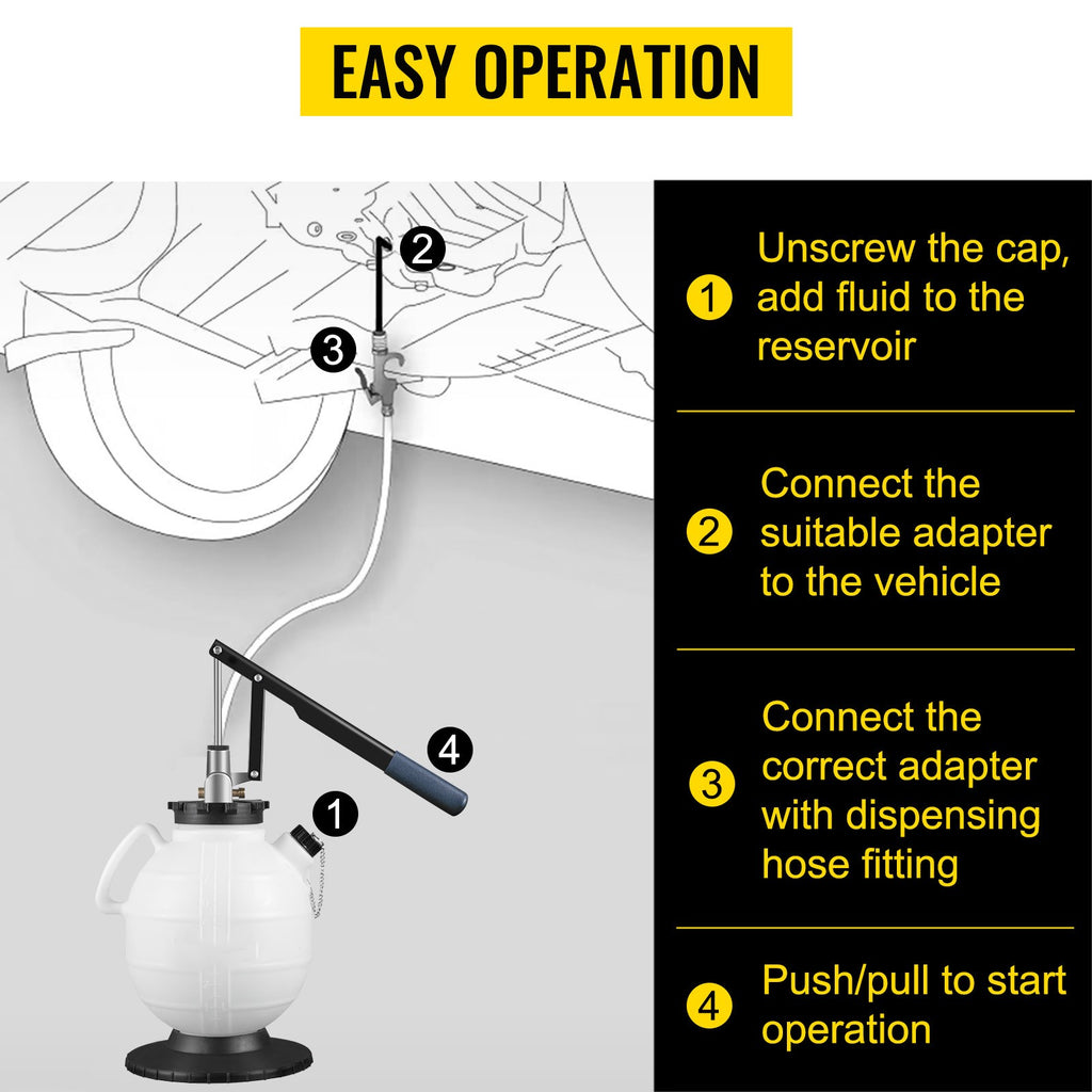 SucceBuy Transmission Fluid Pump ATF Fluid Transfer Filler 7.5L with Control Valve & 15 Common Adapters Kit for Oil Replacement