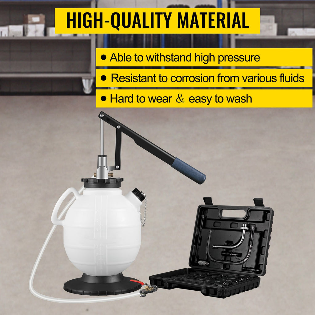 SucceBuy Transmission Fluid Pump ATF Fluid Transfer Filler 7.5L with Control Valve & 15 Common Adapters Kit for Oil Replacement