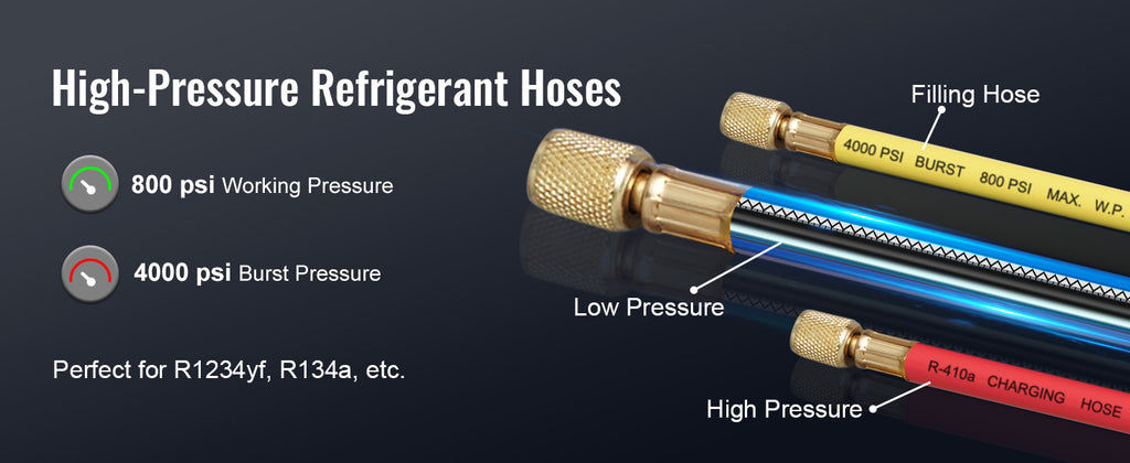 SucceBuy 3.5CFM 4CFM Single Stage Rotary Vane HVAC Air AC Vacuum Pump & A/C Refrigerant Kit Manifold Gauge Set Air Conditioning