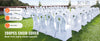 SucceBuy 200pcs Stretch Spandex Folding Chair Covers Universal Fitted Chair Cover Removable Washable Protective Slipcovers White