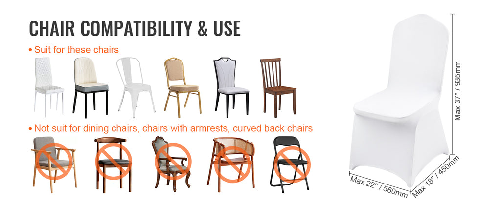 SucceBuy 200pcs Stretch Spandex Folding Chair Covers Universal Fitted Chair Cover Removable Washable Protective Slipcovers White